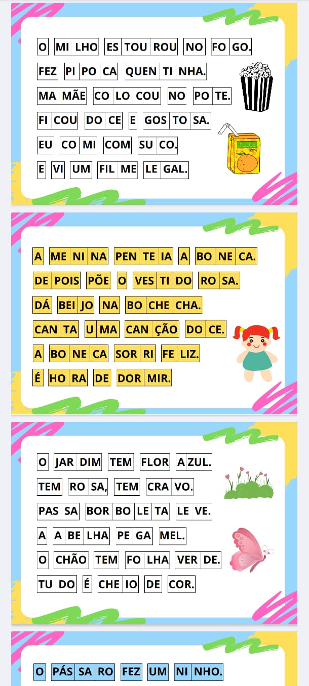 Exemplo de atividade de leitura pronta para imprimir