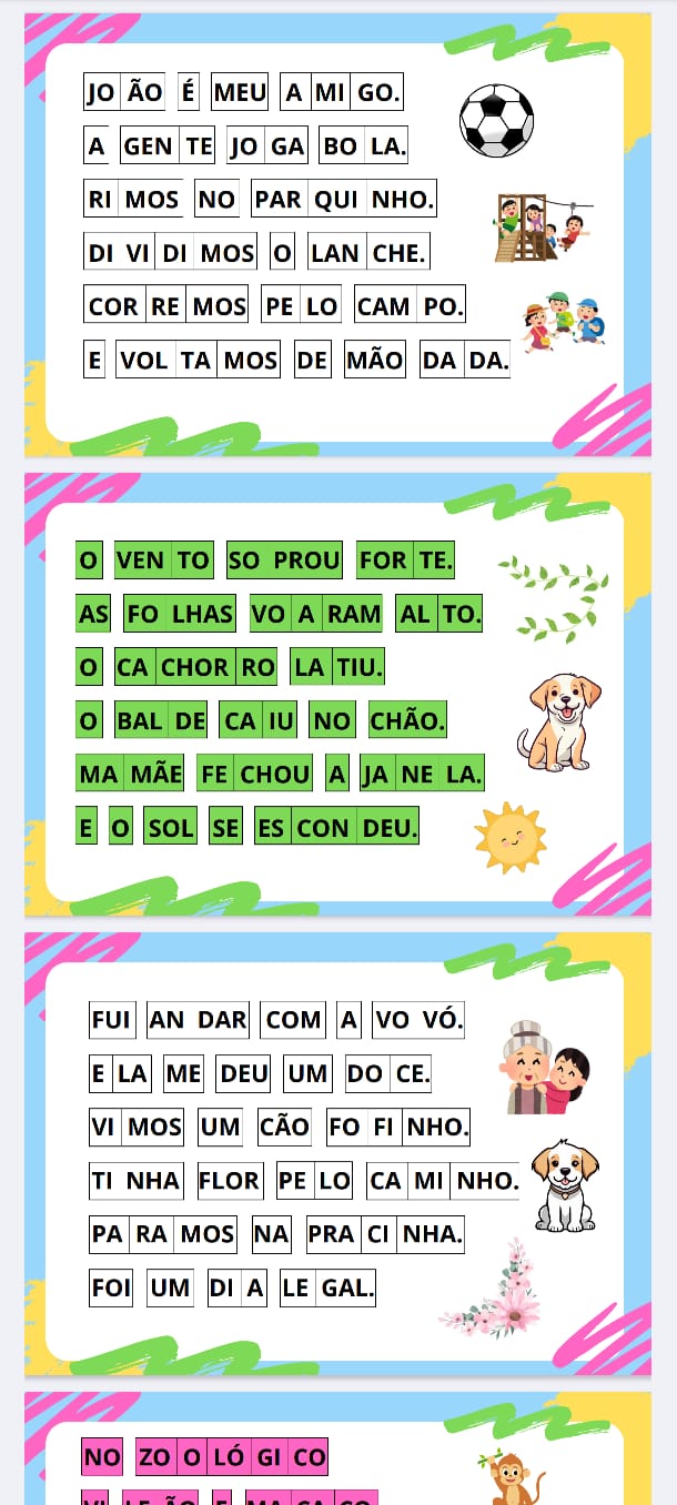Exemplo de atividade de leitura pronta para imprimir