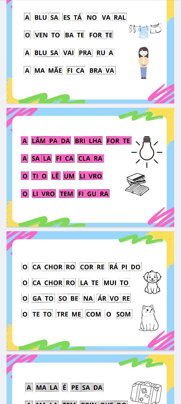 Exemplo de atividade de leitura pronta para imprimir