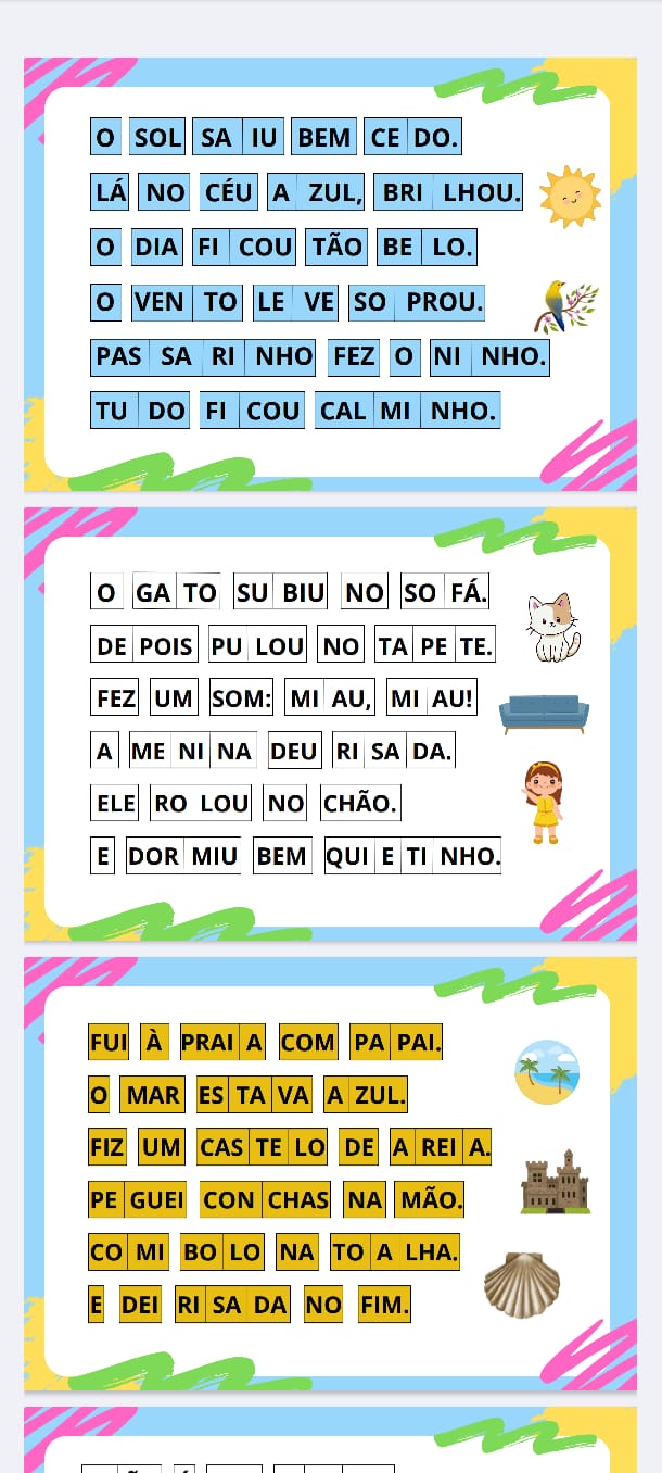 Exemplo de atividade de leitura pronta para imprimir